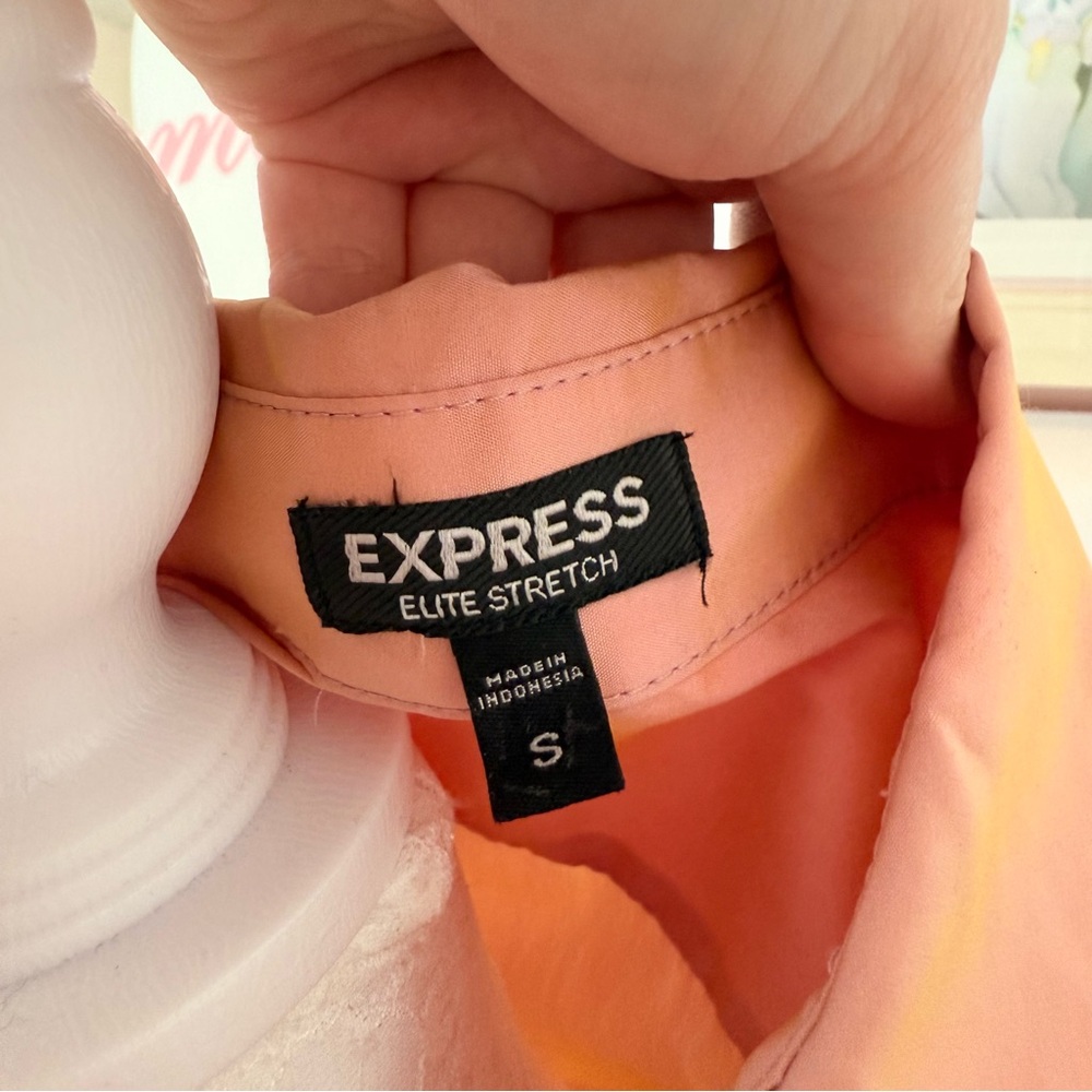 Express Blush Ruffle Button-Up Blouse - image 4